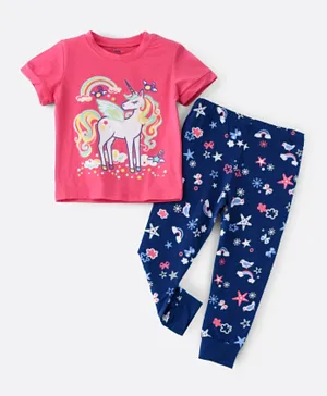 Babyqlo Beautiful Unicorn Glow In The Dark Pyjama Set - Pink