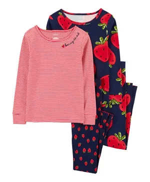 Carter's 4-Piece Strawberry 100% Snug Fit Cotton Pajamas - Multicolor