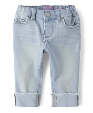 The Children's Place Roll Cuff Straight Jeans - Bramble Wash
