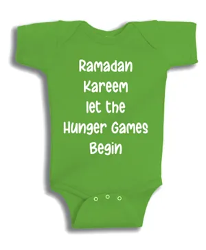 Twinkle Hands Ramadan Hunger Game Baby Onesie - Green