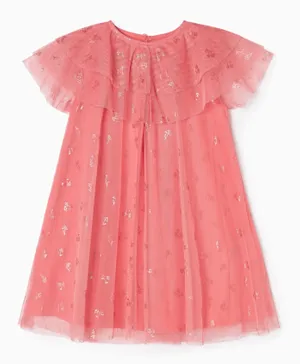 Zippy Foil Printed Dress - Pink
