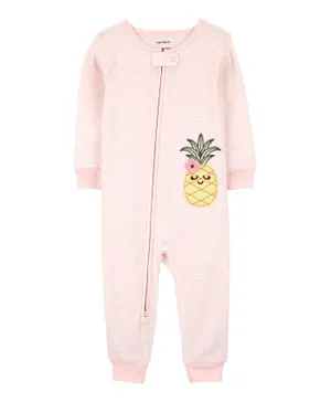 Carter's Pineapple 100% Snug Fit Cotton Footless Sleep Suit - Pink