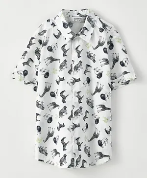 LC Waikiki Patterned Poplin Shirt - White