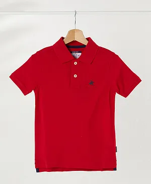 Beverly Hills Polo Club Logo Embroidered Polo - Red