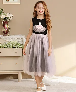 Le Crystal Embellished Swan Dress - Multicolor