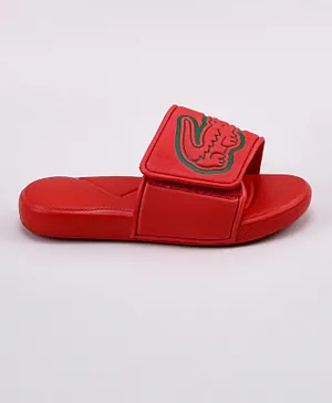 Lacoste Strap Cuc Slides - Red