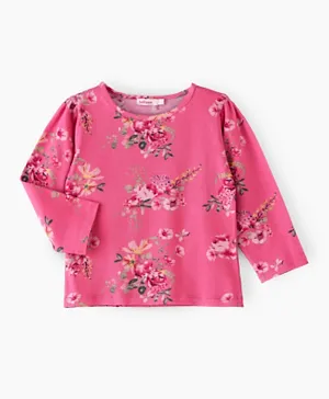 Jelliene Floral Print Sweatshirt - Pink