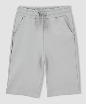 DeFacto Elastic Waist Bermuda Shorts - Grey