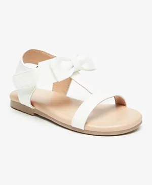 Flora Bella by ShoeExpress Bow Applique Strap Sandals - White