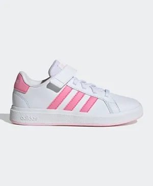 adidas Grand Court Elastic Lace Top Strap Sneakers - White