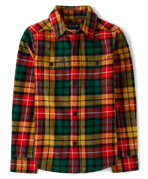 The Children's Place Plaid Flannel Button-Up Shirt - Multicolor