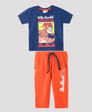DC Comics The Flash Boys T-Shirt With Full Pant Sets - Navy