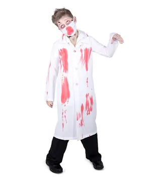Mad Toys Zombie Doctor Coat and Mask Halloween Costume - White