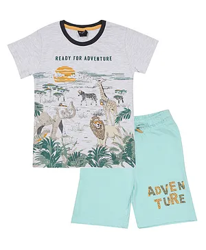 Urbasy Ready For Adventure T-Shirt with Shorts - Multicolor