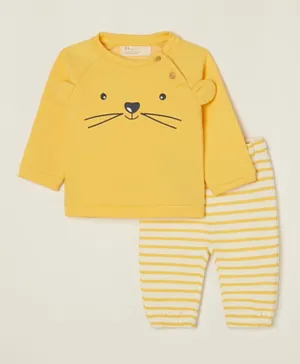 Zippy Mouse Printed T-Shirt & Pants Set - Yellow