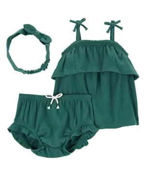 Carter's 3-Piece Crinkle Jersey Outfit Set - Green