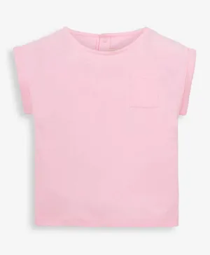 JoJo Maman Bebe Pretty Drop Shoulder T-Shirt - Pink