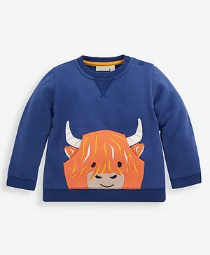 Jojo Maman Bebe Highland Cow Sweatshirt - Indigo