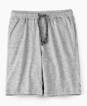Jam Elastic Waist Drawstring Closure Shorts - Grey