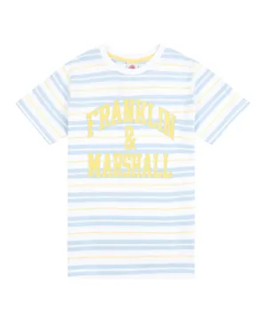 Franklin & Marshall Thin Stripe Arch Logo T-Shirt - Multicolor