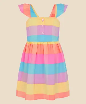 فستان مخطط من مونسون تشيلدرن - متعدد الألوان