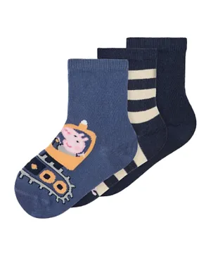 Name It 3 Pack Peppa Pig Socks - Dark Sapphire