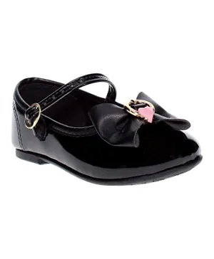 Molekinha Bow Detailed Buckle Closure Ballerina Flat Shoes - Black