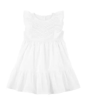 OshKosh B'Gosh Flutter Ruffled Dress - White