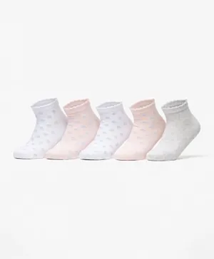 Little Missy 5 Pack Printed Ankle Length Socks - Multicolor