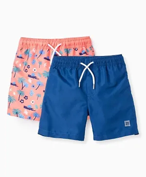 Zippy 2 Pack Swim Shorts - Coral/Dark Blue