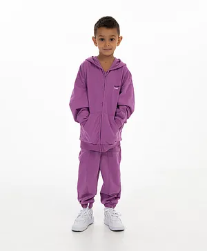 TWAN Lightweight 100% Organic Cotton 'Future' Zip Hoodie - Purple