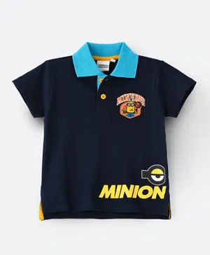 Universal Minions Collar Neck T-Shirt - Dark Blue