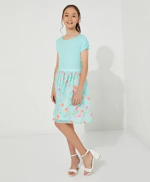 The Children's Place Floral Printed Dress - Blue
