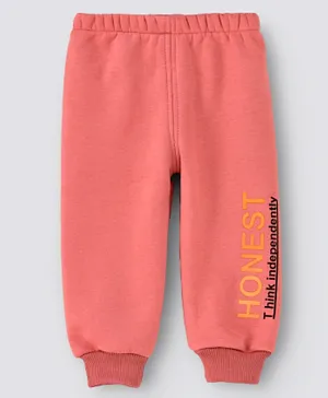 Babyqlo Full Length Lounge Pant With Text Print Honest - Pink