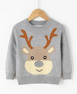 Lamar Baby Christmas  Sweater - Grey