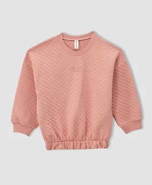 DeFacto Full Sleeves Sweatshirt - Pink