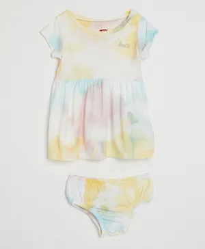ليفايز فستان مع سروال داخلي بطبعة تاي داي  - متعدد الألوان