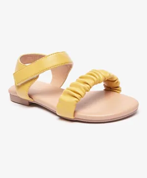 Flora Bella by ShoeExpress Ruched Strap Sandals - Yellow