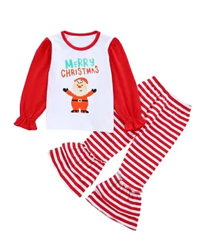 Babyqlo Merry Christmas Printed Tee & Pants Set - Red
