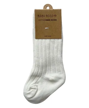 Baby Boss ME Knee Socks - White