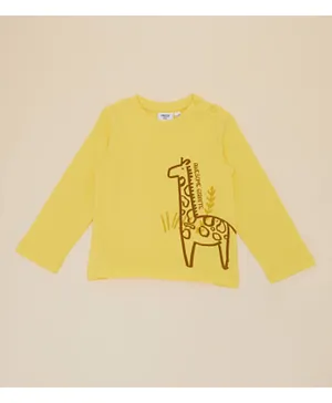 R&B Kids Giraffe Graphic T-Shirt - Yellow