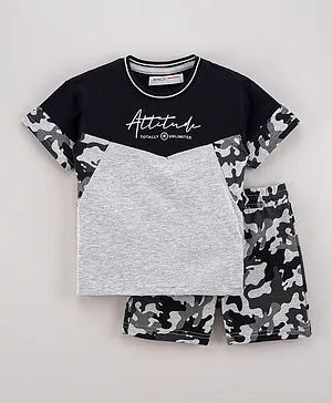 Minoti Camo 2 Piece Nightsuit - Grey