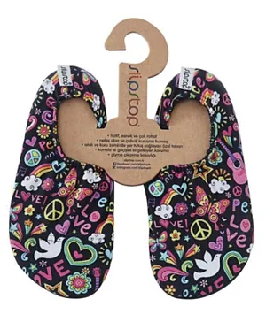 Slipstop Peace Junior Print Pool Shoes - Multicolour
