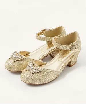 Monsoon Children Glitter Butterfly Heels Sandals - Gold