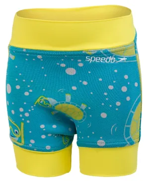 Speedo Tommy Turtle Nappy Cover Shorts - Blue and Yellow