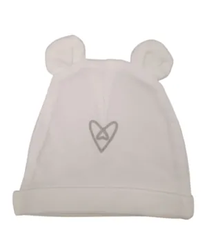Forever Cute Heart Graphic Hat - White