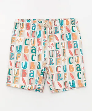 LC Waikiki Alphabets Printed Swim Shorts - Multicolor