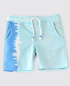 Jam Bleached Casual Side Pockets Shorts - Blue