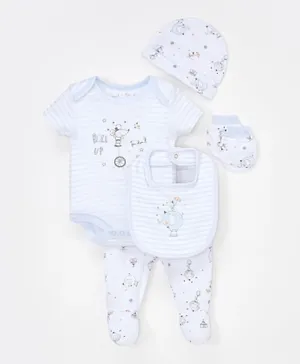 Rock a Bye Baby Circus Sleepsuit with Bodysuit and Bib Set - Blue