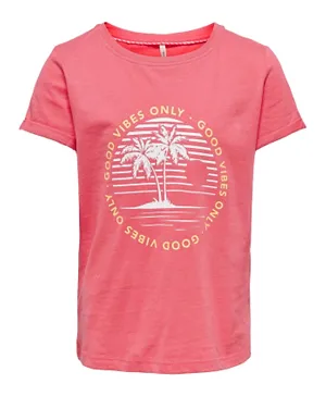Only Kids Good Vibes T-Shirt - Calypso Coral